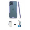 MARSİLYAN™- iPhone 12 Pro Max Kılıf Atlas Asil Serisi - Siyah 5D Eko Cam Ekran Koruyucu + Shine Kamera Lens - LT