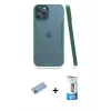 MARSİLYAN™- iPhone 12 Pro Max Kılıf Atlas Asil Serisi - Siyah 5D Eko Cam Ekran Koruyucu + Shine Kamera Lens Koruma Cam - MI