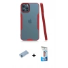 MARSİLYAN™- iPhone 12 Pro Max Kılıf Atlas Asil Serisi - Siyah 5D Eko Cam Ekran Koruyucu + Shine Kamera Lens Koruma Cam - MI