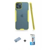 MARSİLYAN™- iPhone 12 Pro Max Kılıf Atlas Asil Serisi - Siyah 5D Eko Cam Ekran Koruyucu + Shine Kamera Lens Koruma Cam - MI