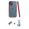 MARSİLYAN™- iPhone 12 Pro Max Kılıf Atlas Asil Serisi - Siyah 5D Eko Cam Ekran Koruyucu + Metal Kamera Lens Koruma Cam - KI