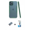 MARSİLYAN™- iPhone 12 Pro Max Kılıf Atlas Asil Serisi - Siyah 5D Eko Cam Ekran Koruyucu + Metal Kamera Lens Koruma Cam - KI