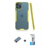 MARSİLYAN™- iPhone 12 Pro Max Kılıf Atlas Asil Serisi - Siyah 5D Eko Cam Ekran Koruyucu + Metal Kamera Lens Koruma Cam - KI