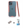 MARSİLYAN™- iPhone 12 Pro Max Kılıf Atlas Asil Serisi - Siyah 5D Eko Cam Ekran Koruyucu + Shine Kamera Lens Koruma Cam - SABE