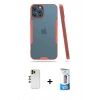 MARSİLYAN™- iPhone 12 Pro Max Kılıf Atlas Asil Serisi - Siyah 5D Eko Cam Ekran Koruyucu + Shine Kamera Lens - GD