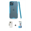 MARSİLYAN™- iPhone 12 Pro Max Kılıf Atlas Asil Serisi - Siyah 5D Eko Cam Ekran Koruyucu + Shine Kamera Lens - GD