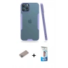 MARSİLYAN™- iPhone 12 Pro Max Kılıf Atlas Asil Serisi - Siyah 5D Eko Cam Ekran Koruyucu + Shine Kamera Lens Koruma Cam - SABE