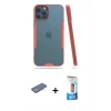 MARSİLYAN™- iPhone 12 Pro Max Kılıf Atlas Asil Serisi - Siyah 5D Eko Cam Ekran Koruyucu + Renkli Kamera Lens Koruma Cam - YL
