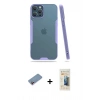 MARSİLYAN™- iPhone 12 Pro Max Kılıf Atlas Asil Serisi - Siyah 6D Mat Seramik Hayalet Nano Ekran Koruyucu + Shine Kamera Lens Koruma Cam - PE