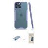 MARSİLYAN™- iPhone 12 Pro Max Kılıf Atlas Asil Serisi - Siyah 6D Mat Seramik Hayalet Nano Ekran Koruyucu + Shine Kamera Lens Koruma Cam - MI