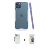 MARSİLYAN™- iPhone 12 Pro Max Kılıf Atlas Asil Serisi - Siyah 6D Mat Seramik Hayalet Nano Ekran Koruyucu + Shine Kamera Lens - LT