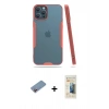 MARSİLYAN™- iPhone 12 Pro Max Kılıf Atlas Asil Serisi - Siyah 6D Mat Seramik Hayalet Nano Ekran Koruyucu + Shine Kamera Lens Koruma Cam - PE