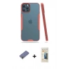 MARSİLYAN™- iPhone 12 Pro Max Kılıf Atlas Asil Serisi - Siyah 6D Mat Seramik Hayalet Nano Ekran Koruyucu + Metal Kamera Lens Koruma Cam - GD