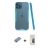 MARSİLYAN™- iPhone 12 Pro Max Kılıf Atlas Asil Serisi - Siyah 6D Mat Seramik Hayalet Nano Ekran Koruyucu + Shine Kamera Lens Koruma Cam - PE