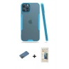 MARSİLYAN™- iPhone 12 Pro Max Kılıf Atlas Asil Serisi - Siyah 6D Mat Seramik Hayalet Nano Ekran Koruyucu + Shine Kamera Lens Koruma Cam - GD