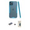 MARSİLYAN™- iPhone 12 Pro Max Kılıf Atlas Asil Serisi - Siyah 6D Mat Seramik Hayalet Nano Ekran Koruyucu + Renkli Kamera Lens Koruma Cam - TU