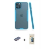 MARSİLYAN™- iPhone 12 Pro Max Kılıf Atlas Asil Serisi - Siyah 6D Mat Seramik Hayalet Nano Ekran Koruyucu + Renkli Kamera Lens Koruma Cam - PE