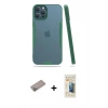 MARSİLYAN™- iPhone 12 Pro Max Kılıf Atlas Asil Serisi - Siyah 6D Mat Seramik Hayalet Nano Ekran Koruyucu + Shine Kamera Lens Koruma Cam - SABE