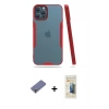 MARSİLYAN™- iPhone 12 Pro Max Kılıf Atlas Asil Serisi - Siyah 6D Mat Seramik Hayalet Nano Ekran Koruyucu + Metal Kamera Lens Koruma Cam - GD