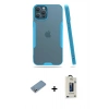 MARSİLYAN™- iPhone 12 Pro Max Kılıf Atlas Asil Serisi - Siyah Bilvis Hayalet Cam Ekran Koruyucu + Shine Kamera Lens Koruma Cam - GS