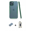 MARSİLYAN™- iPhone 12 Pro Max Kılıf Atlas Asil Serisi - Siyah Bilvis Hayalet Cam Ekran Koruyucu + Shine Kamera Lens Koruma Cam - GS