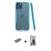 MARSİLYAN™- iPhone 12 Pro Max Kılıf Atlas Asil Serisi - Siyah Bilvis Hayalet Cam Ekran Koruyucu + Renkli Kamera Lens Koruma Cam - MI