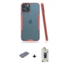 MARSİLYAN™- iPhone 12 Pro Max Kılıf Atlas Asil Serisi - Siyah Bilvis Hayalet Cam Ekran Koruyucu + Renkli Kamera Lens Koruma Cam - SI