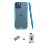 MARSİLYAN™- iPhone 12 Pro Max Kılıf Atlas Asil Serisi - Siyah Bilvis Hayalet Cam Ekran Koruyucu + Shine Kamera Lens Koruma Cam - SABE