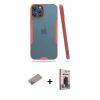 MARSİLYAN™- iPhone 12 Pro Max Kılıf Atlas Asil Serisi - Siyah Bilvis Hayalet Cam Ekran Koruyucu + Shine Kamera Lens Koruma Cam - SABE