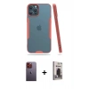 MARSİLYAN™- iPhone 12 Pro Max Kılıf Atlas Asil Serisi - Siyah Bilvis Hayalet Cam Ekran Koruyucu + Neon Fosforlu Kamera Lens - TU