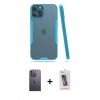 MARSİLYAN™- iPhone 12 Pro Max Kılıf Atlas Asil Serisi - Siyah Joko 5D Cam + Neon Fosforlu Kamera Lens - BZ