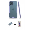 MARSİLYAN™- iPhone 12 Pro Max Kılıf Atlas Asil Serisi - Siyah Joko 5D Cam + Shine Kamera Lens Koruma Cam - GI
