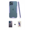 MARSİLYAN™- iPhone 12 Pro Max Kılıf Atlas Asil Serisi - Siyah Joko 5D Cam + Neon Fosforlu Kamera Lens - MI