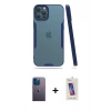 MARSİLYAN™- iPhone 12 Pro Max Kılıf Atlas Asil Serisi - Siyah Joko 5D Cam + Neon Fosforlu Kamera Lens - MI
