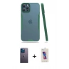 MARSİLYAN™- iPhone 12 Pro Max Kılıf Atlas Asil Serisi - Siyah Joko 5D Cam + Neon Fosforlu Kamera Lens - MI