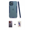 MARSİLYAN™- iPhone 12 Pro Max Kılıf Atlas Asil Serisi - Siyah Joko 5D Cam + Neon Fosforlu Kamera Lens - TU