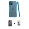 MARSİLYAN™- iPhone 12 Pro Max Kılıf Atlas Asil Serisi - Siyah Joko 5D Cam + Neon Fosforlu Kamera Lens - TU