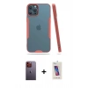 MARSİLYAN™- iPhone 12 Pro Max Kılıf Atlas Asil Serisi - Siyah Joko 5D Cam + Neon Fosforlu Kamera Lens - TU