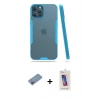 MARSİLYAN™- iPhone 12 Pro Max Kılıf Atlas Asil Serisi - Siyah Joko 5D Cam + Shine Kamera Lens Koruma Cam - PE