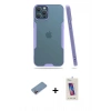 MARSİLYAN™- iPhone 12 Pro Max Kılıf Atlas Asil Serisi - Siyah Joko 5D Cam + Shine Kamera Lens Koruma Cam - PE