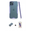 MARSİLYAN™- iPhone 12 Pro Max Kılıf Atlas Asil Serisi - Siyah Joko 5D Cam + Shine Kamera Lens Koruma Cam - SH