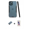 MARSİLYAN™- iPhone 12 Pro Max Kılıf Atlas Asil Serisi - Siyah Joko 5D Cam + Shine Kamera Lens Koruma Cam - SH