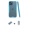 MARSİLYAN™- iPhone 12 Pro Max Kılıf Atlas Asil Serisi - Siyah Joko Magic 5D Cam + Gümüş Shine Kamera Lens Koruma Cam