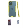 MARSİLYAN™- iPhone 12 Pro Max Kılıf Atlas Asil Serisi - Siyah Joko Magic 5D Cam + Neon Fosforlu Kamera Lens - TU