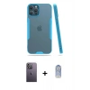 MARSİLYAN™- iPhone 12 Pro Max Kılıf Atlas Asil Serisi - Siyah Joko Magic 5D Cam + Neon Fosforlu Kamera Lens - BZ