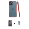 MARSİLYAN™- iPhone 12 Pro Max Kılıf Atlas Asil Serisi - Siyah Joko Magic 5D Cam + Neon Fosforlu Kamera Lens - TU