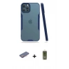 MARSİLYAN™- iPhone 12 Pro Max Kılıf Atlas Asil Serisi - Siyah Joko Magic 5D Hayalet Cam + Pembe Renkli Kamera Lens Koruma Cam