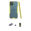 MARSİLYAN™- iPhone 12 Pro Max Kılıf Atlas Asil Serisi - Siyah Joko Magic 5D Hayalet Cam + Renkli Kamera Lens Koruma Cam - TU