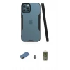MARSİLYAN™- iPhone 12 Pro Max Kılıf Atlas Asil Serisi - Siyah Joko Magic 5D Hayalet Cam + Shine Kamera Lens Koruma Cam - GD