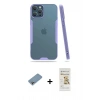 MARSİLYAN™- iPhone 12 Pro Max Kılıf Atlas Asil Serisi - Siyah Mat Seramik Nano Ekran Koruyucu + Shine Kamera Lens Koruma Cam - GI